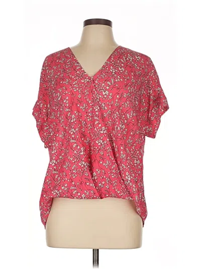 Pre-owned Banana Republic Factory Store Short Sleeve Blouse In Red