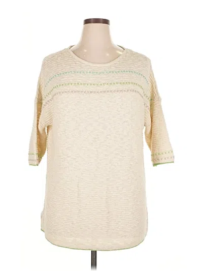 Pre-owned Jjill Pullover Sweater In White