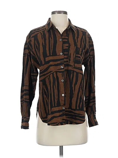 Pre-owned Banana Republic Factory Store Long Sleeve Button Down Shirt In Brown