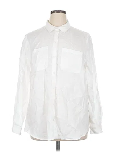 Pre-owned Charter Club Long Sleeve Button Down Shirt In White