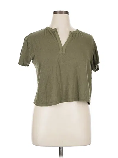 Pre-owned Sanctuary Short Sleeve Top Green Keyhole Neckline Tops
