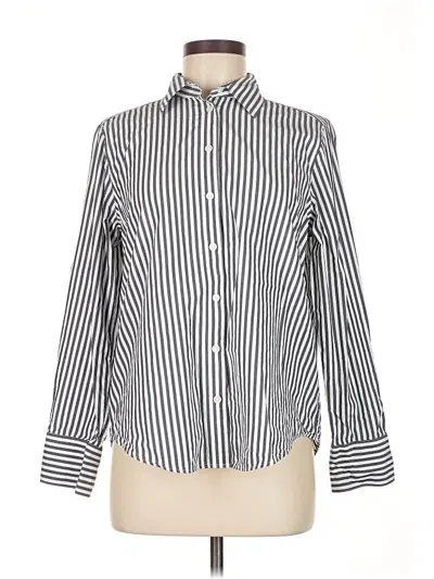 Pre-owned Banana Republic Long Sleeve Blouse In Silver