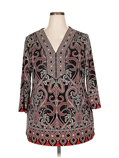 Pre-owned Jm Collection 3/4 Sleeve Blouse In Black