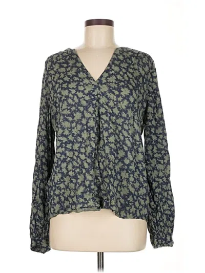 Pre-owned Caslon Long Sleeve Blouse In Green