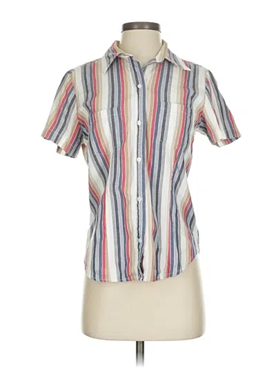 Pre-owned Lemon Grass Short Sleeve Blouse In White