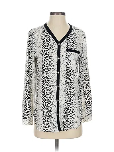 Pre-owned Chico's Long Sleeve Blouse In White