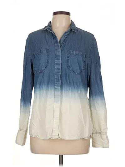 Pre-owned Thread & Supply Long Sleeve Button Down Shirt In Blue