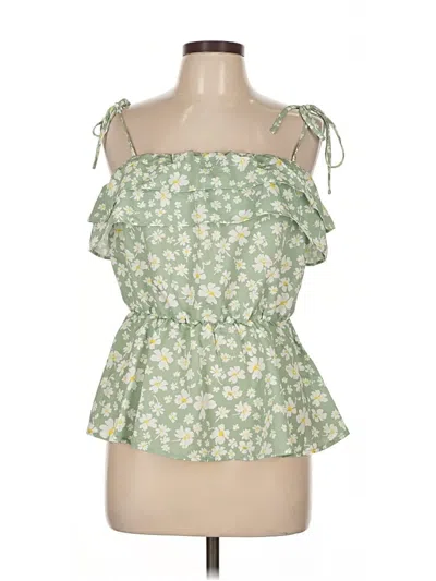 Pre-owned Heyson Tank Top Green Strapless Neckline Tops