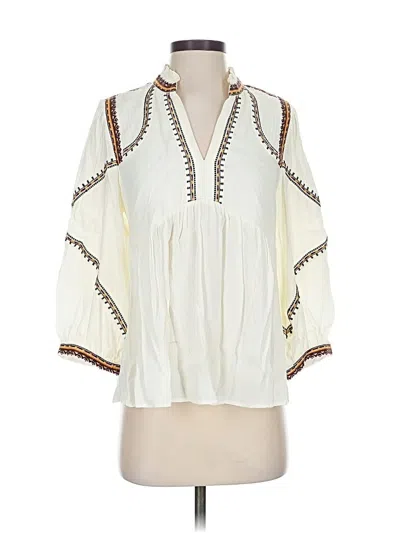 Pre-owned Ba&sh 3/4 Sleeve Blouse In White