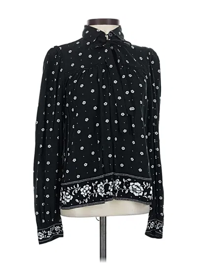 Pre-owned Kate Spade New York Long Sleeve Blouse In Black