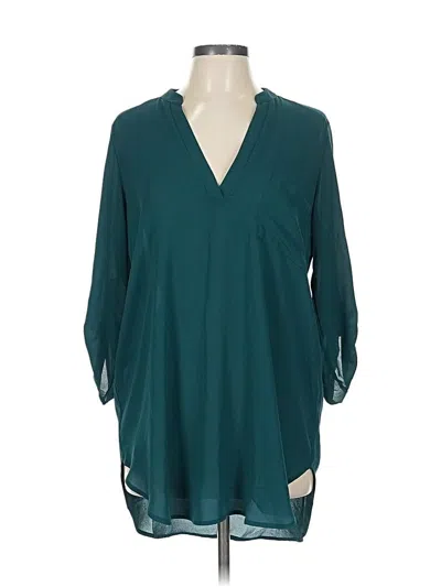 Pre-owned Lush 3/4 Sleeve Blouse In Blue