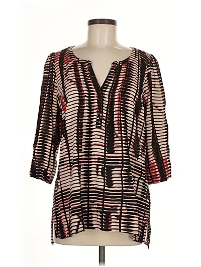 Pre-owned Tracy Reese 3/4 Sleeve Blouse In Black