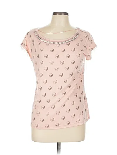 Pre-owned Princess Vera Wang Short Sleeve Top Pink Sweetheart Neckline Tops