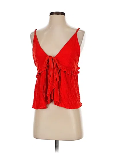 Pre-owned Free People Tank Top Red Halter Neckline Tops