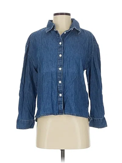 Pre-owned Levi's 3/4 Sleeve Button Down Shirt In Blue