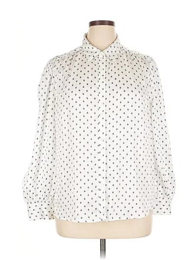 Pre-owned Ann Taylor 3/4 Sleeve Blouse In White