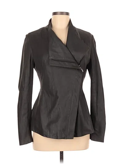 Pre-owned Elie Tahari Leather Jacket In Brown