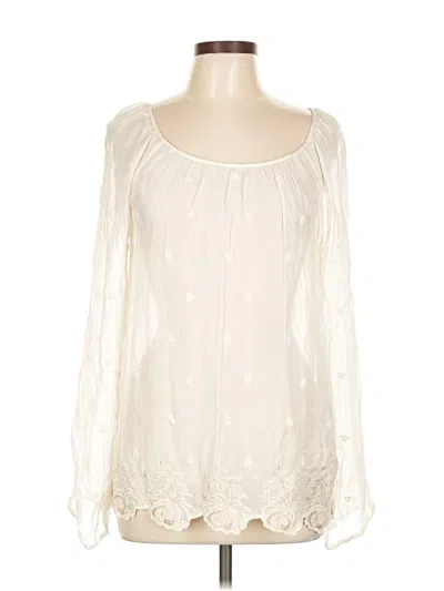 Pre-owned Lucky Brand Long Sleeve Blouse In White