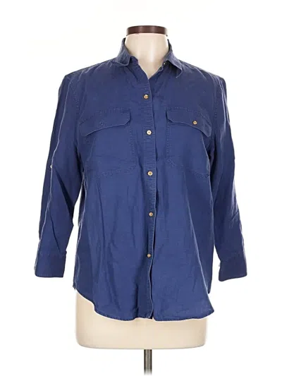 Pre-owned Polo Ralph Lauren 3/4 Sleeve Button Down Shirt In Blue