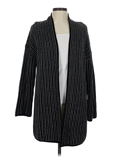Pre-owned St John Wool Cardigan Sweater In Black