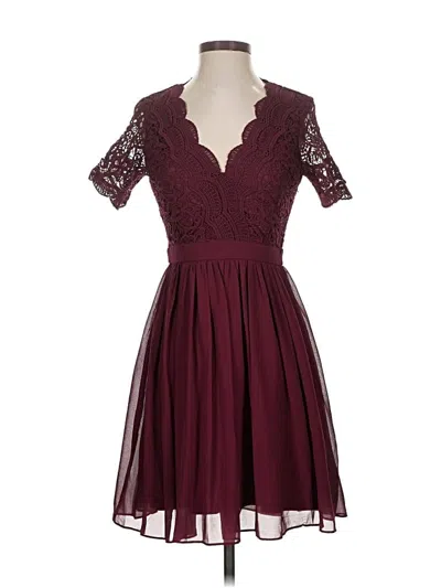 Pre-owned Lulus Cocktail Dress In Burgundy