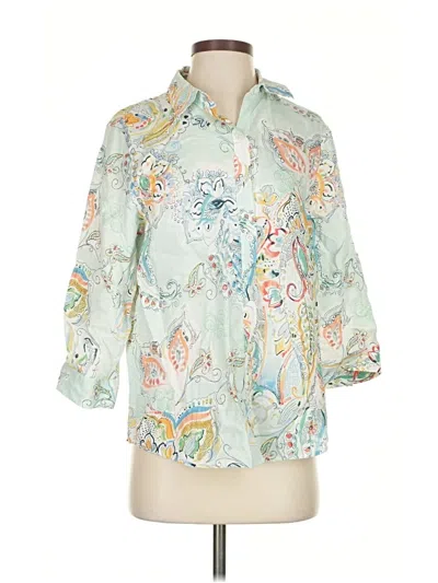 Pre-owned Chico's 3/4 Sleeve Blouse In Blue