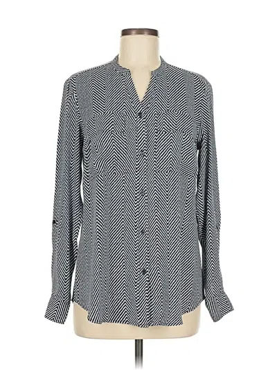 Pre-owned Jones New York Long Sleeve Blouse In Gray