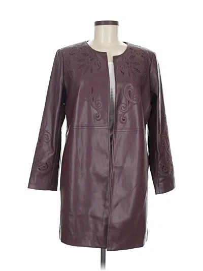 Pre-owned Chico's Coat In Burgundy