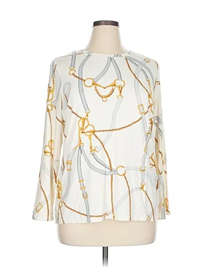 Pre-owned Chico's 3/4 Sleeve Blouse In White