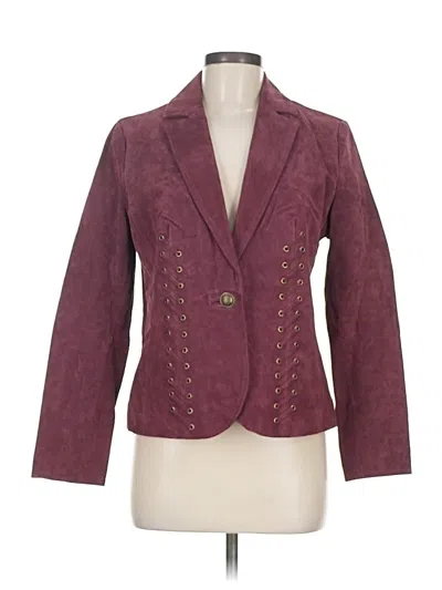Pre-owned Hal Rubenstein Blazer Jacket In Burgundy
