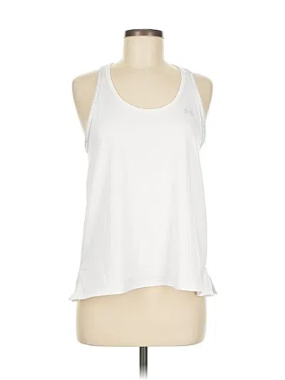 Pre-owned Under Armour Tank Top White Halter Neckline Tops