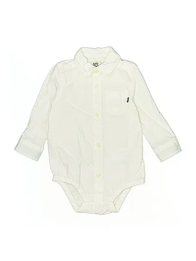 Pre-owned Baby B'gosh Babies' Long Sleeve Onesie In White