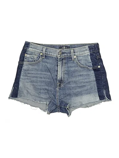 Pre-owned 7 For All Mankind Denim Shorts In Blue