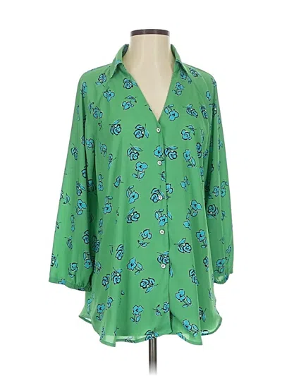 Pre-owned Cabi 3/4 Sleeve Blouse In Green