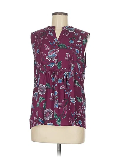 Pre-owned Ann Taylor Loft Sleeveless Blouse In Purple