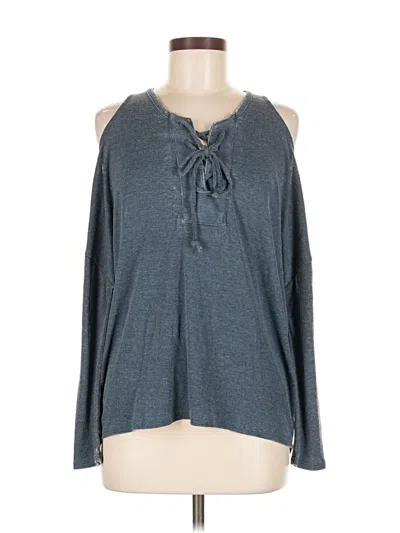 Pre-owned Chaser Tank Top Gray Cold Shoulder Neckline Tops