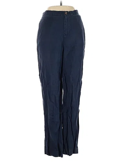 Pre-owned Kate Hill Linen Pants In Blue