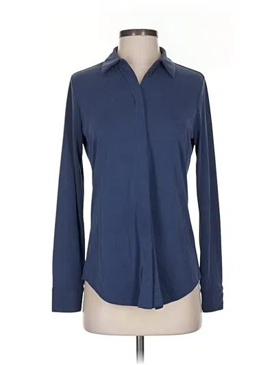 Pre-owned Banana Republic Long Sleeve Blouse In Blue