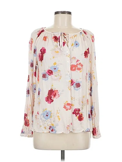 Pre-owned Lucky Brand Long Sleeve Blouse In White