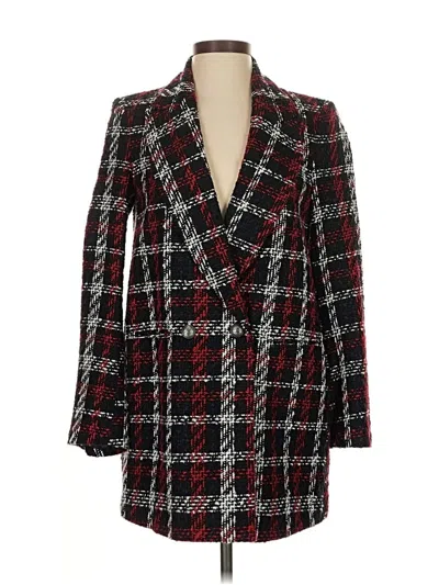 Pre-owned Zara Coat In Burgundy