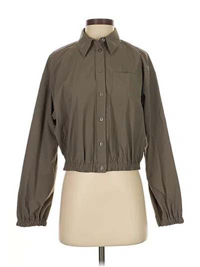 Pre-owned Athleta Long Sleeve Blouse In Brown