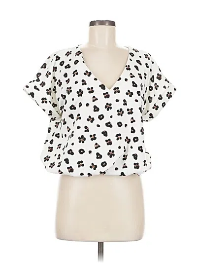 Pre-owned Melloday Short Sleeve Blouse In White