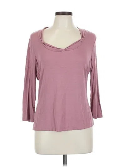 Pre-owned Ann Taylor 3/4 Sleeve T-shirt In Burgundy