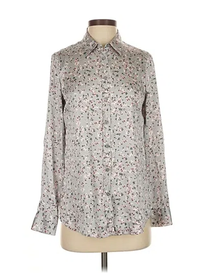 Pre-owned Banana Republic Long Sleeve Blouse In Gray