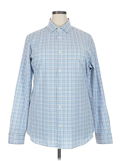 Pre-owned Mizzen + Main Long Sleeve Blouse In Blue