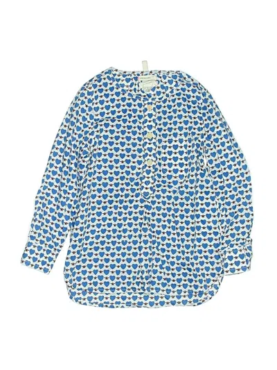 Pre-owned Crewcuts Kids' Long Sleeve Button Down Shirt In Blue