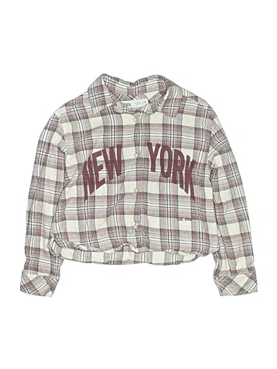 Pre-owned Zara Kids' Long Sleeve Blouse In Silver