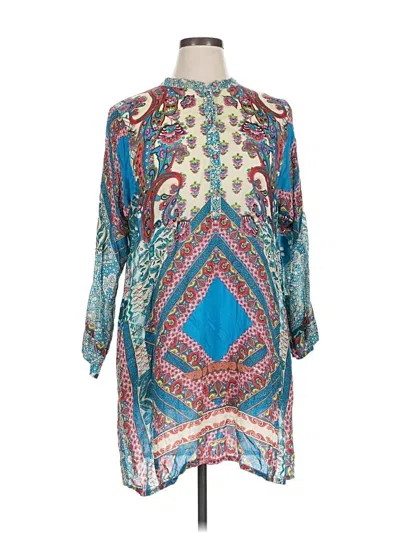 Pre-owned Johnny Was Casual Dress In Blue