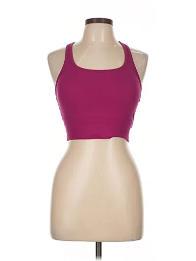 Pre-owned Crz Yoga Tank Top Burgundy Halter Neckline Tops
