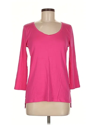 Pre-owned Talbots 3/4 Sleeve T-shirt In Pink